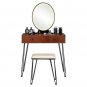 Bedroom Iron Dressing Table Simple Dressing Table Black Iron Foot Brown Desktop Light Three-Color