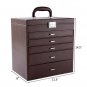 5-Storey Luxury Jewelry Box With MIRRO Necklaces Earrings Sunglasses, Bracelets, Watches, Etc, Brown