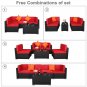 With Insulation Five-Piece Coffee Table Set Rattan Multi-Piece Set- Black Four-Wire