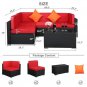 With Insulation Five-Piece Coffee Table Set Rattan Multi-Piece Set- Black Four-Wire