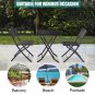 Oshion Folding Rattan Chair Three-Piece Square Table-Black