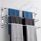 THREE Stagger Layers Towel Rack 304 Stainless Steel Towel Bars Bathroom Accessories Set Bright
