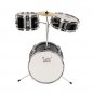 Glarry 13"x8" 3-Pieces Junior Kids Child Drum Set Kit Pedal Drum Stick Wrench Drum Stool Black