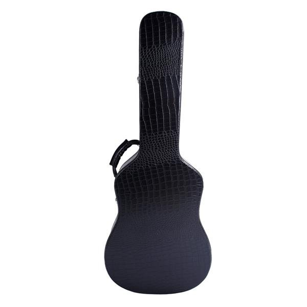 Glarry 41" Folk Guitar Hardshell Carrying Case Fits Most Acoustic Guitars Crocodile Black