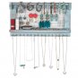 Jewelry Manager - Wall Mounted Jewelry Stand With Detachable Bracelet Bar, Shelf And 16 Hooks, Blue