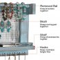 Jewelry Manager - Wall Mounted Jewelry Stand With Detachable Bracelet Bar, Shelf And 16 Hooks, Blue