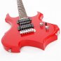 Glarry Flame Electric Guitar HSH Pickup Shaped Electric Guitar Pack Strap Picks Shake Cable Red