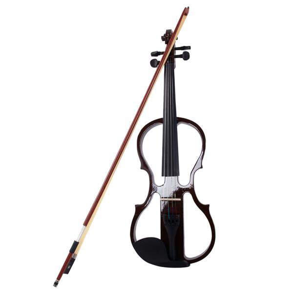 4/4 Electric Silent Violin Case Bow Rosin Headphone Connecting Line V-0