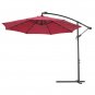 10 FT Solar LED Patio Outdoor Umbrella Hanging Cantilever Umbrella Offset Umbrella Easy - Burgundy