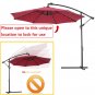 10 FT Solar LED Patio Outdoor Umbrella Hanging Cantilever Umbrella Offset Umbrella Easy - Burgundy