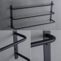 Stainless Steel Matte Black Bathroom Accessories Set Stagger Layers Towel Bar 17.72 inches Bars