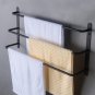 Stainless Steel Matte Black Bathroom Accessories Set Stagger Layers Towel Bar 17.72 inches Bars