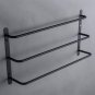 Stainless Steel Matte Black Bathroom Accessories Set Stagger Layers Towel Bar 17.72 inches Bars