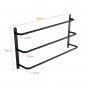 Stainless Steel Matte Black Bathroom Accessories Set Stagger Layers Towel Bar 17.72 inches Bars