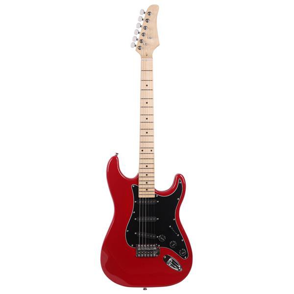 Stylish Electric Guitar with Black Pickguard Red