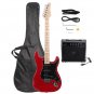 Stylish Electric Guitar with Black Pickguard Red