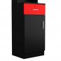 Standing 5 Compartments 1 Drawer 1 Door MDF Barber Cabinet Black and Red
