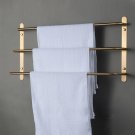 THREE Stagger Layers Towel Rack Luxury Brushed Gold 304 Bathroom Accessories Set 23.62 inches