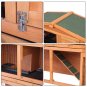 40" Triangle Roof Waterproof Wooden Rabbit Hutch A-Frame Pet Cage Wood Small House Chicken Coop