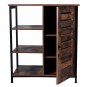 Storage Cabinet, Cupboard, Multipurpose Cabinet, 3 Open Shelves and Closed Compartments, for Kitchen