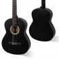 39 Inch 4/4 Size Classical Guitar 19 Frets Beginner Kit for Students Children Adult String Black