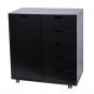 Wood Filing Cabinet, 5 Drawers plus 2-compartment Cabinet&iuml;&frac14;�Black Color