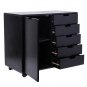 Wood Filing Cabinet, 5 Drawers plus 2-compartment Cabinet&iuml;&frac14;�Black Color
