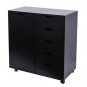 Wood Filing Cabinet, 5 Drawers plus 2-compartment Cabinet&iuml;&frac14;�Black Color