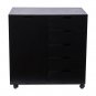 Wood Filing Cabinet, 5 Drawers plus 2-compartment Cabinet&iuml;&frac14;�Black Color