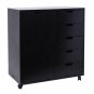 Wood Filing Cabinet, 5 Drawers plus 2-compartment Cabinet&iuml;&frac14;�Black Color