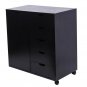 Wood Filing Cabinet, 5 Drawers plus 2-compartment Cabinet&iuml;&frac14;�Black Color