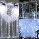 18M x 3M 1800-LED White Light Romantic Christmas Wedding Outdoor Decoration Curtain Warm White