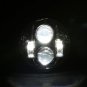 5.75" 40W 8-LED 6000K White Light IP67 Waterproof LED Headlight for Vehicles Black