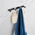 Towel Hook Matte Black Stainless Steel Towel Robe Coat Rack Rows of Four Hooks Bathroom Accessories