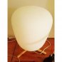 Ultra Modern Mini Fashion Frosted Glass Lampshade and Wooden Bracket Texture Study Table Lamp