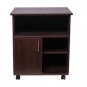 Printer Stand with Door Storage Office Cabinet, Wooden Under Desk Printer with Wheels Brown Color