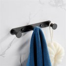 Bathroom Accessories Towel Hook Matte Black Stainless Steel Towel Robe Coat Rack Rows of Three Hooks