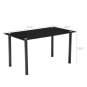 135*70*75CM DA154 Simple Round Tube Table Leg Table Black