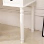 Dresser Three-Fold Square Mirror Drawers Roman Column Table/Stool White