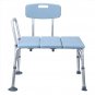 Medical Bathroom Safety Shower Tub Aluminium Alloy Bath Chair Transfer Bench with Back & Handle Blue