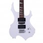 Novice Flame Shaped Electric Guitar HSH Pickup Bag Strap Paddle Rocker Cable Wrench Tool White