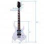 Novice Flame Shaped Electric Guitar HSH Pickup Bag Strap Paddle Rocker Cable Wrench Tool White