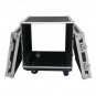 19" 10U Single Layer Double Door DJ Equipment Cabinet Black & Silver