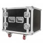 19" 10U Single Layer Double Door DJ Equipment Cabinet Black & Silver