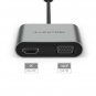 LENTION USB-C to HDMI and VGA Digital AV, USB 3.1 Type-C and Thunderbolt 3 Compatible (Dark Gray)