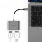 LENTION USB-C to HDMI and VGA Digital AV, USB 3.1 Type-C and Thunderbolt 3 Compatible (Dark Gray)