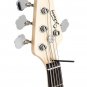 Glarry Gjazz Electric String Bass Guitar Full Size Bag Strap Pick Connector Wrench Tool Transparent