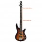 Glarry GIB Electric Bass Guitar Full Size 4 String Sunset Color