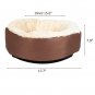 Pet Dog Cat Bed Warm Soft Nest Round Brown