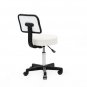 Round Shape Plastic Adjustable Salon Stool with Back White